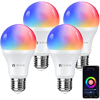 TECKIN Bombilla LED inteligente con Luz Cálida WiFi 2800k-6200k ajustable y lámpara multicolor Funciona conAlexa-Móvil…